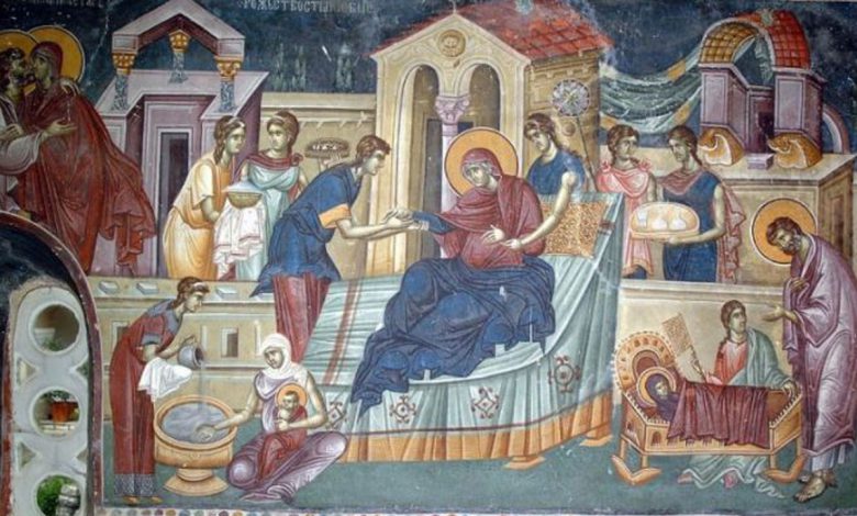 Фреска рођење пресвете Богородице
